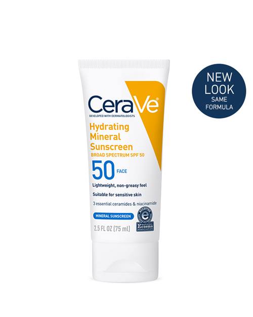 CeraVe Hydrating Mineral Sunscreen SPF 50 Face Lotion (75ml)